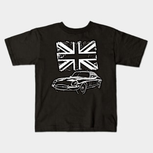 Jaguar E-Type - british flag Kids T-Shirt